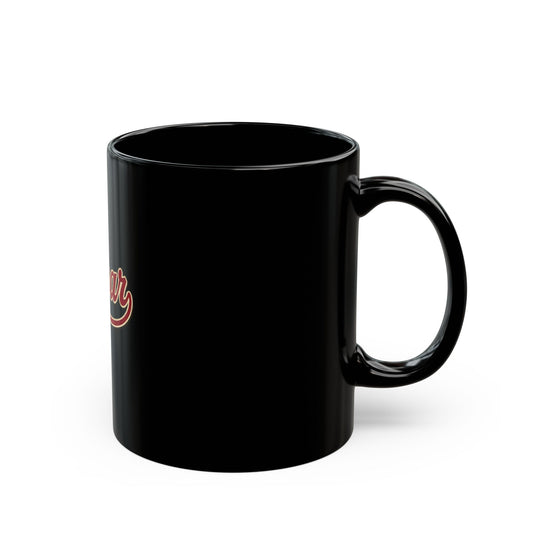 Rider's Gear Black Ceramic Mug — Retro Motorcycle Coffee Cup (11oz, 15oz)
