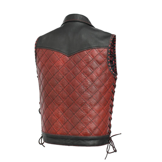 Men’s Motorcycle Leather Vest "Kingsnake"