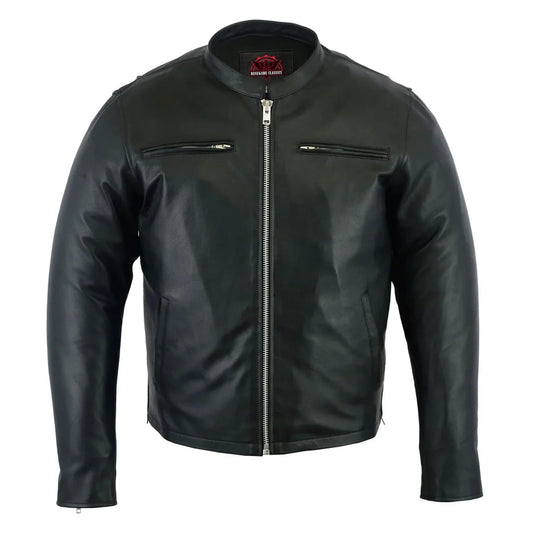 Men's Black Sporty Cruiser Jacket with Removable liner