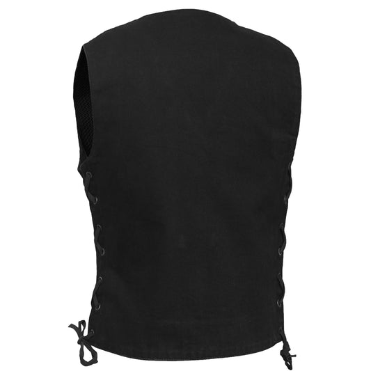 Women's Black Denim Western Style Vest with Six Pockets