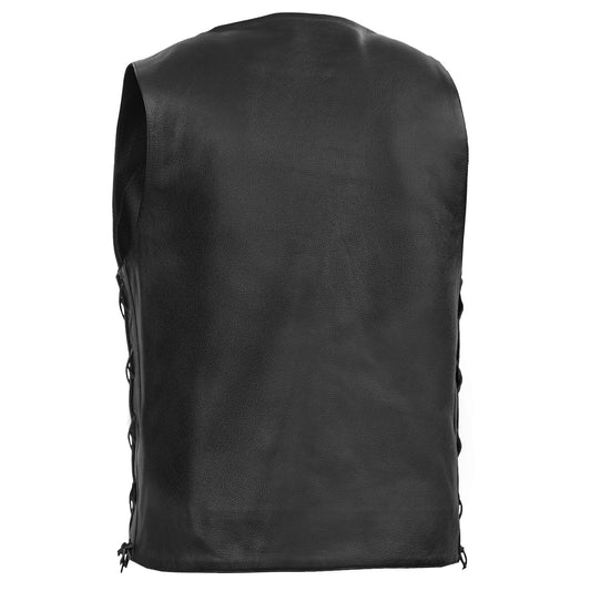 Men's "Gold" Traditional Western Vest - Black