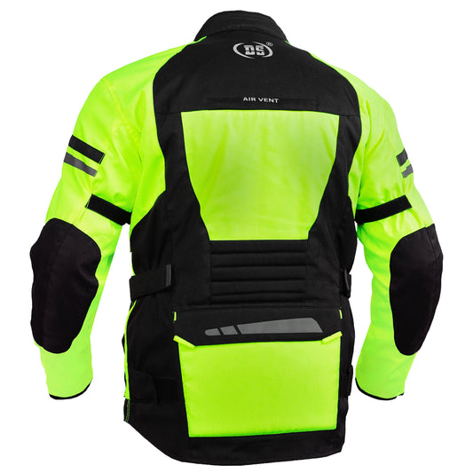 4-Season Hi-Vis Mens Textile Motorycyle Jacket Waterproof & Ventilated