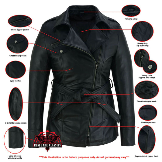 Women's fashion Leather "Dark Siren" Jacket Black