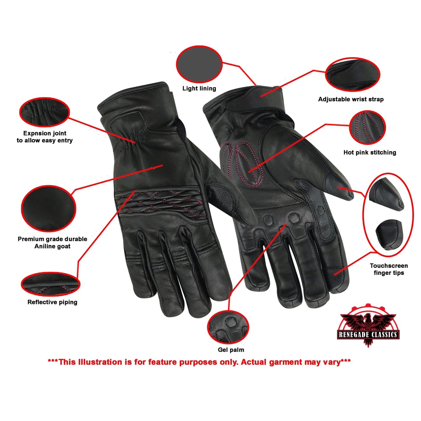 Women's Cruiser Glove (Black/Pink)