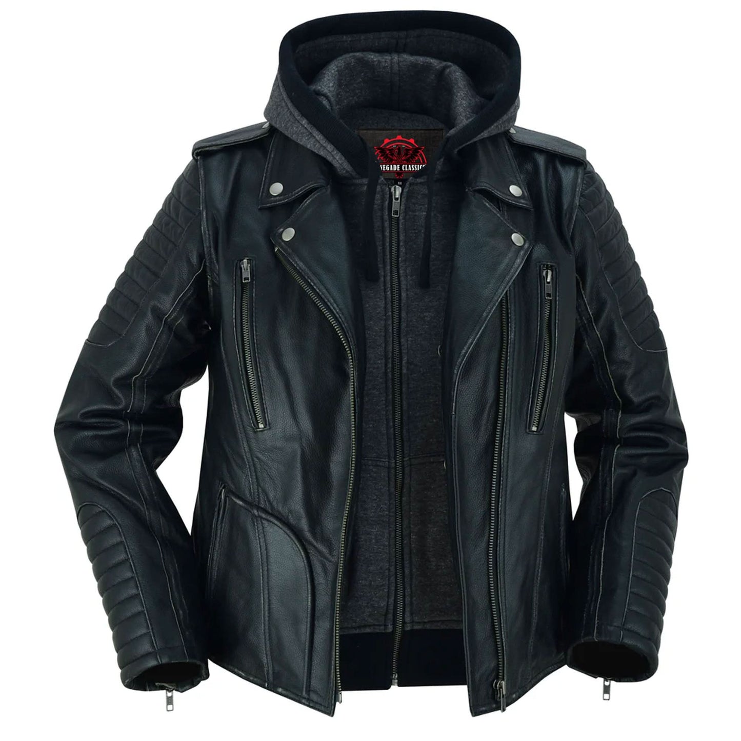 Women's Premium Cowhide Motorcycle Riding Jacket- "Rush Charm"