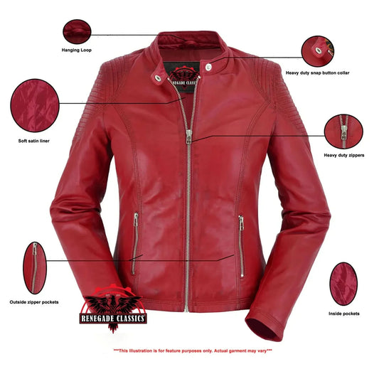 Women's Fashion Leather Jacket "Cabernet"