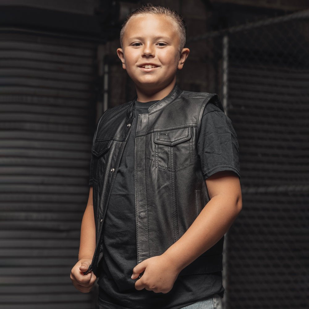 Kid's Club Style Leather Vest- "Bad Boy"