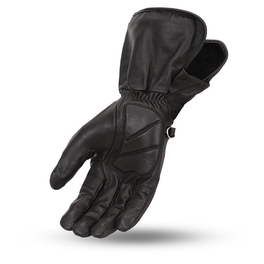 Men's Black Leather Motorcycle Gauntlet- "Blaze"