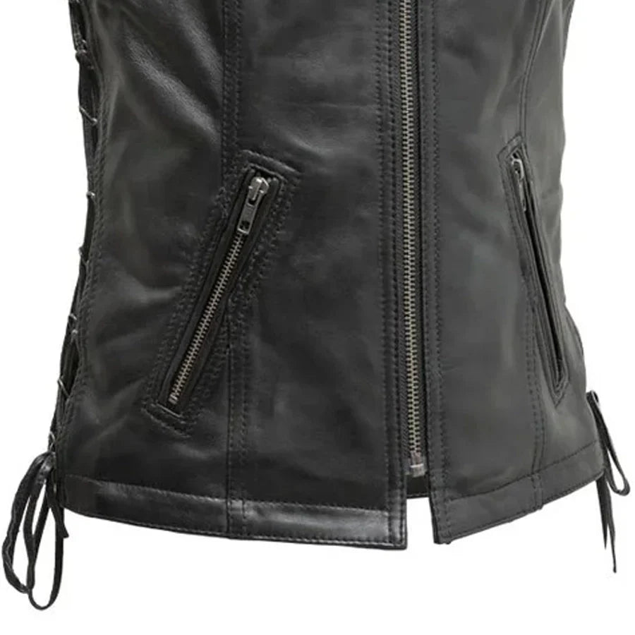 Women's "Cindy" Motorcycle Sheepskin Vest