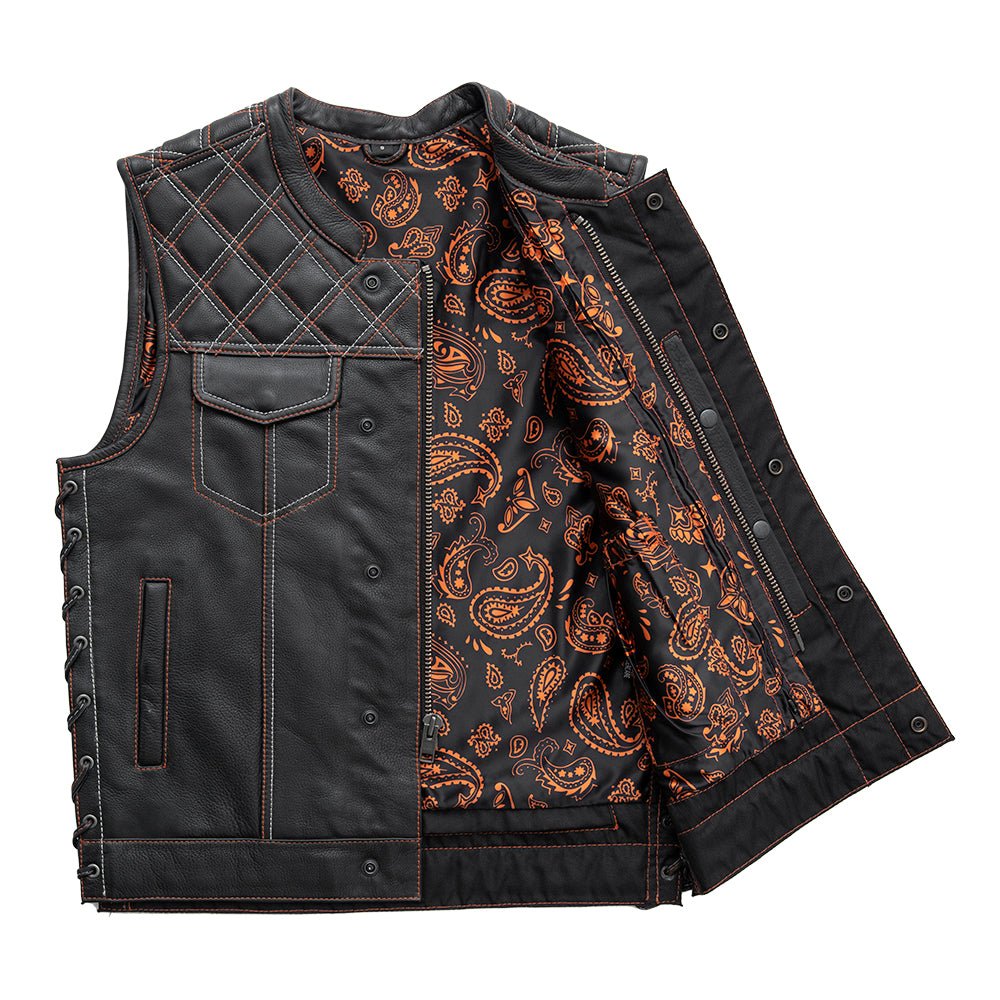 Men's Club Style Leather Motorcycle Vest- Jack