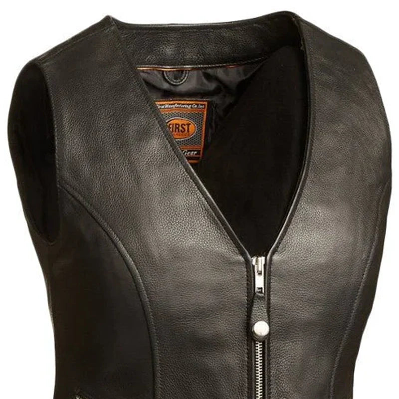 Women's Motorcycle Leather Vest- "Montana"