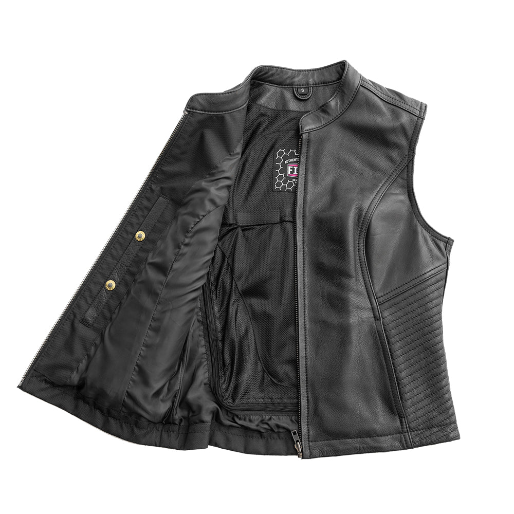 Women's Motorcycle Club Leather Vest- "Nina"