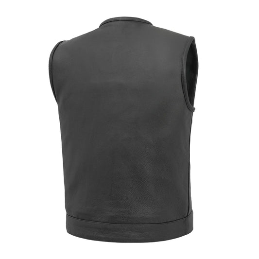 Men's Motorcycle Leather Vest- No Rival -