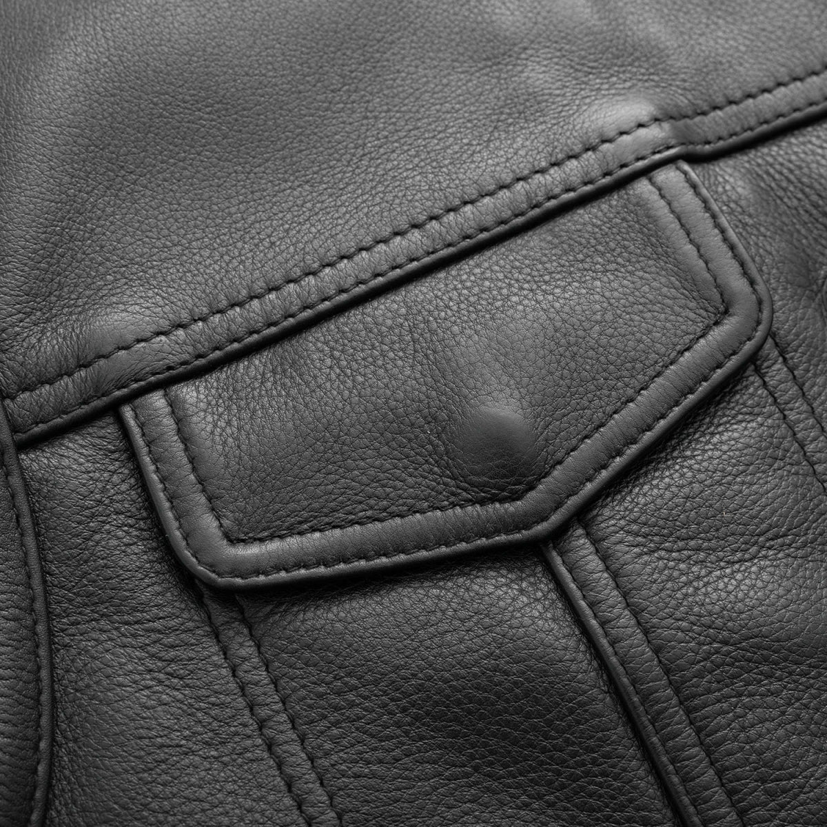 Men's Motorcycle Leather Vest- No Rival -