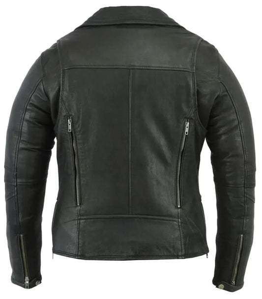 Women's Fashion Modern Beltless Biker Jacket- Longer/Tall
