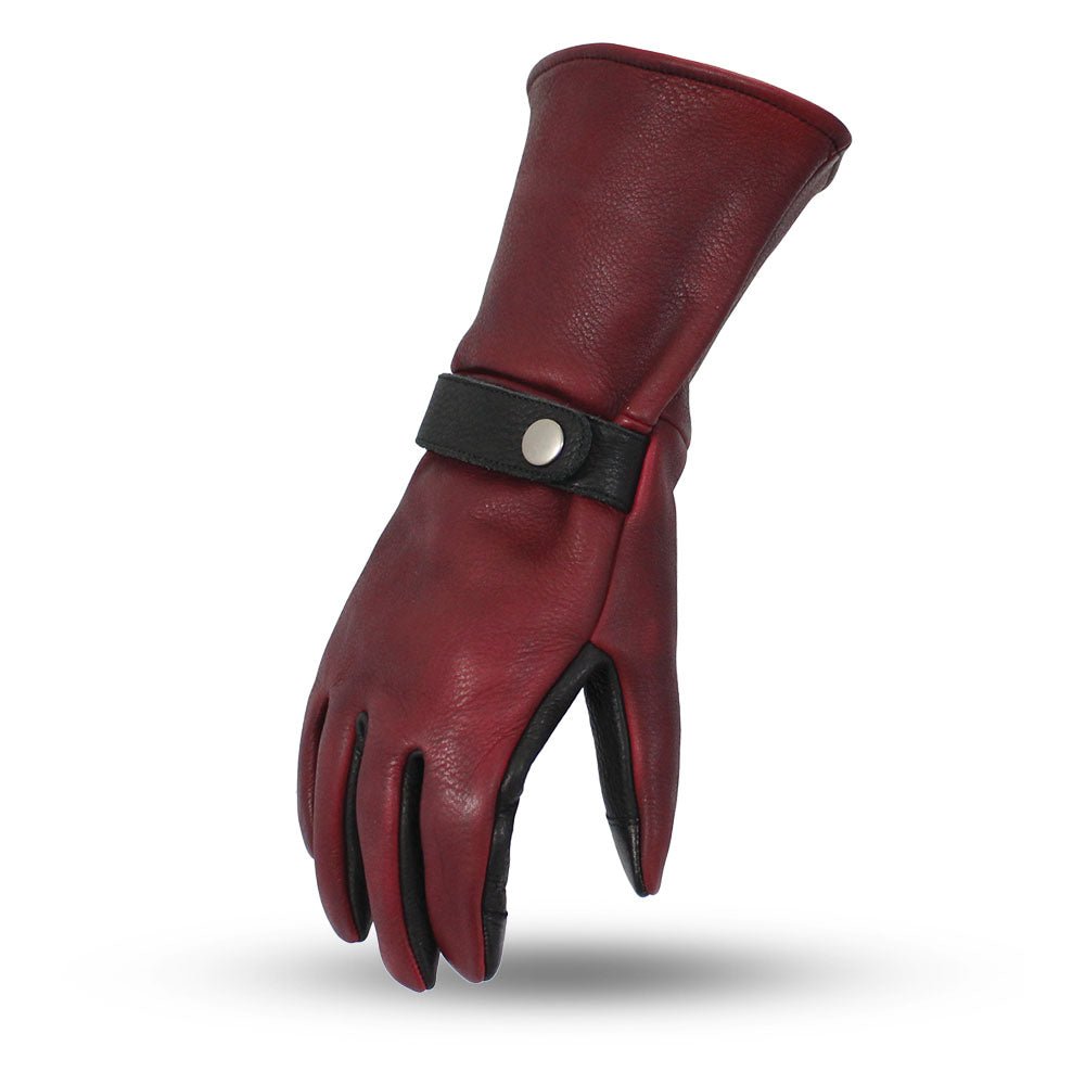 Men's Motorcycle Oxblood Leather Gauntlet- "Phenom"