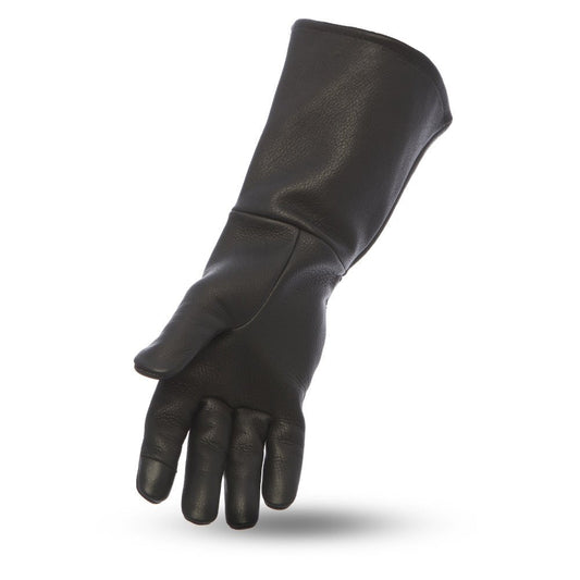 Men's Black Leather Motorcycle Gauntlet- "Phenom"