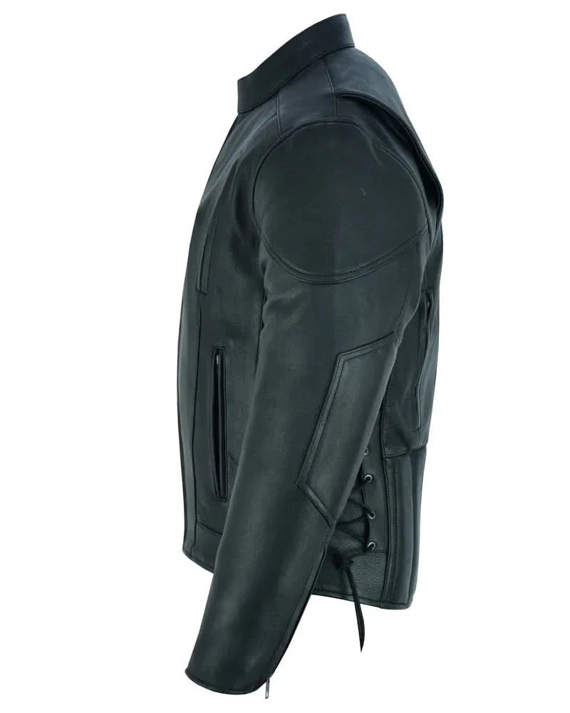Men's Premium Vented Motorcycle Riding Jacket – Side Laces