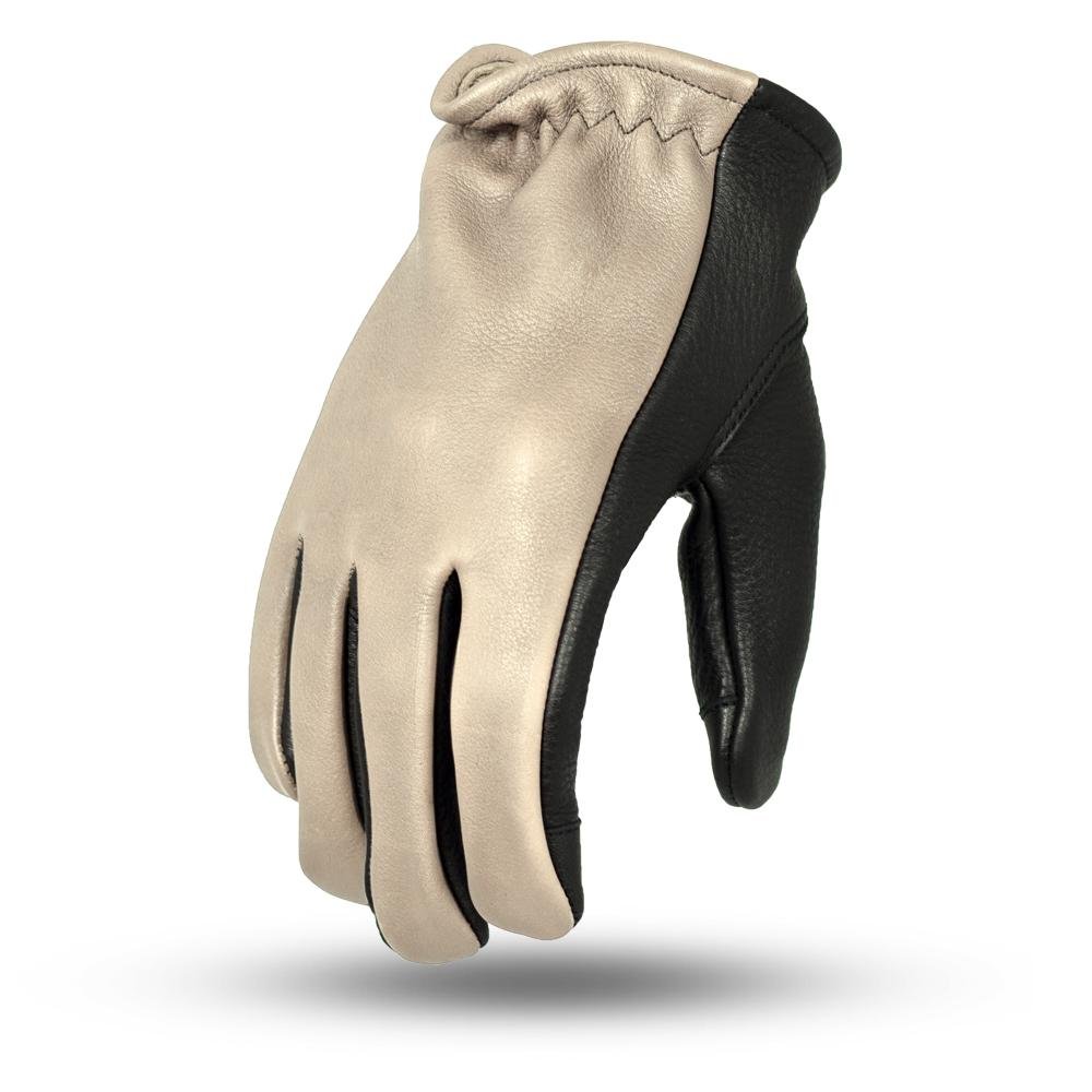 Men's Two-tone Roper Leather Motorcycle Gloves
