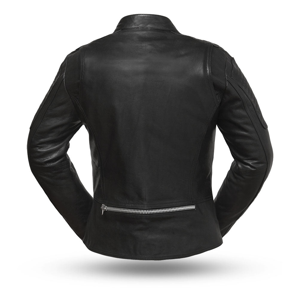 Women's Scooter-Style Leather Jacket- "Warrior Princess"