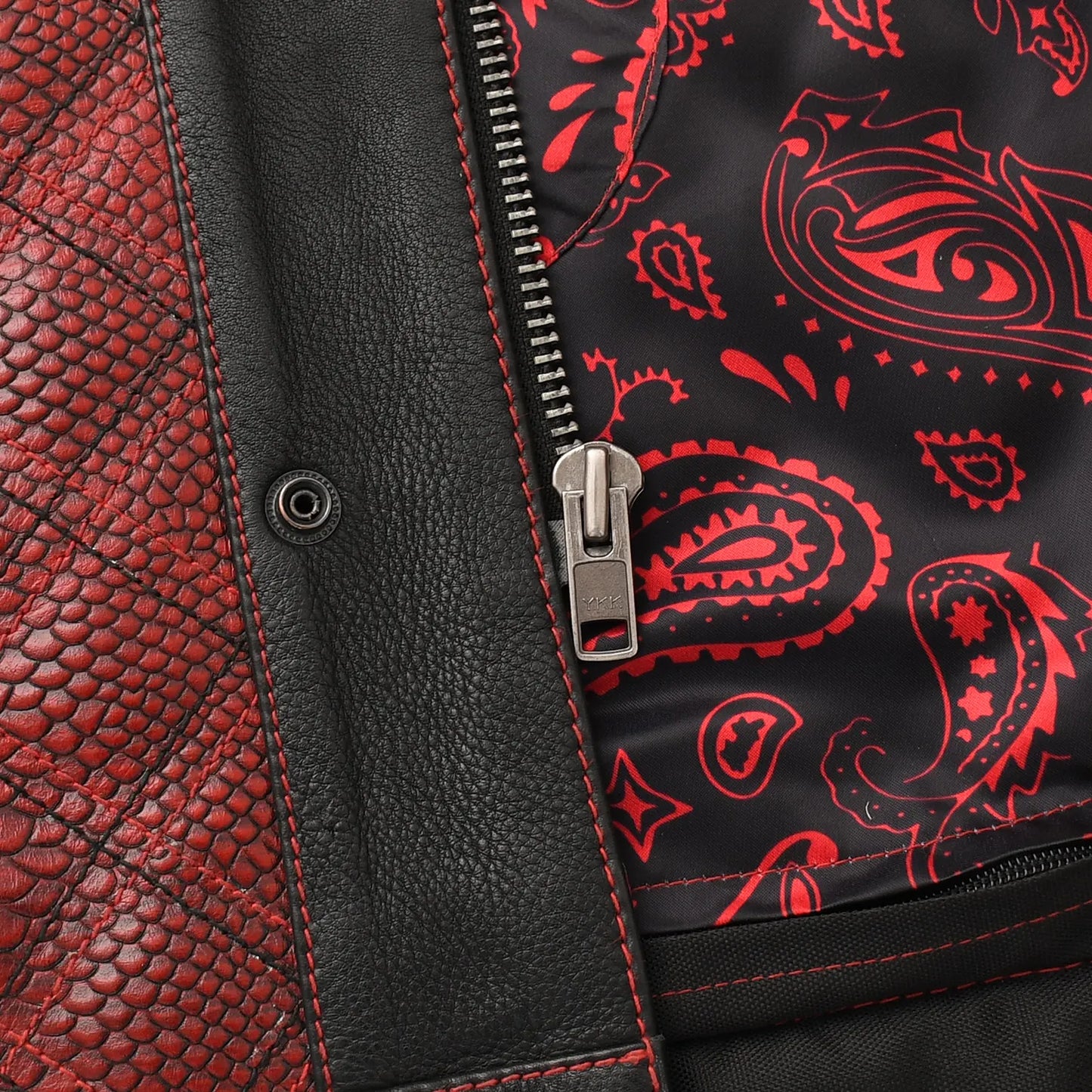 Men’s Motorcycle Leather Vest "Kingsnake"