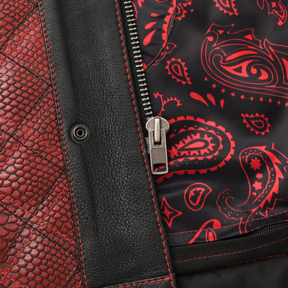 Men’s Motorcycle Leather Vest "Kingsnake"