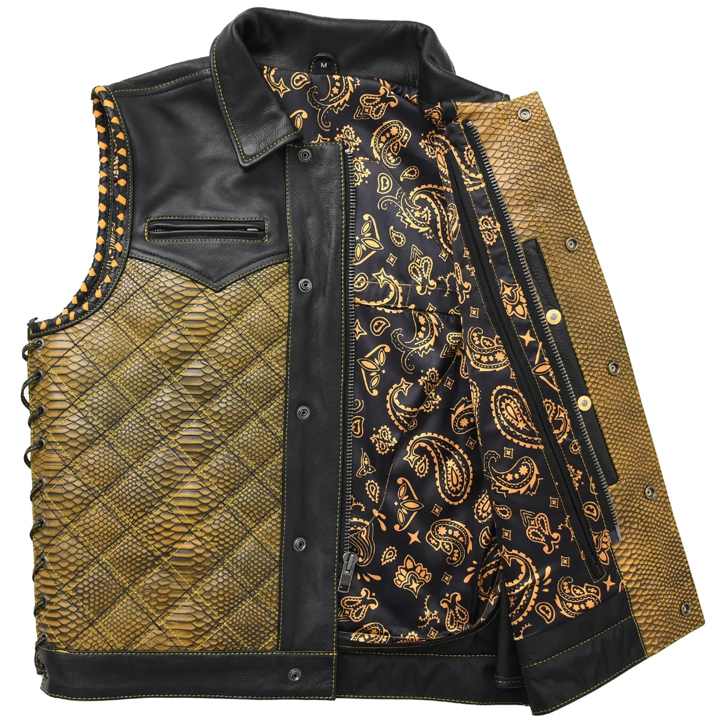 Men’s Motorcycle Leather Vest "Kingsnake"