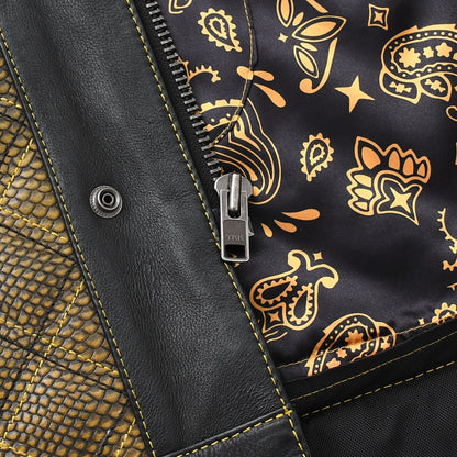 Men’s Motorcycle Leather Vest "Kingsnake"