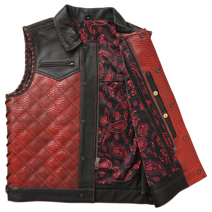 Men’s Motorcycle Leather Vest "Kingsnake"