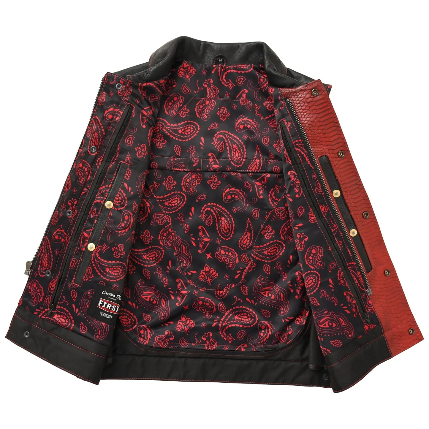 Men’s Motorcycle Leather Vest "Kingsnake"