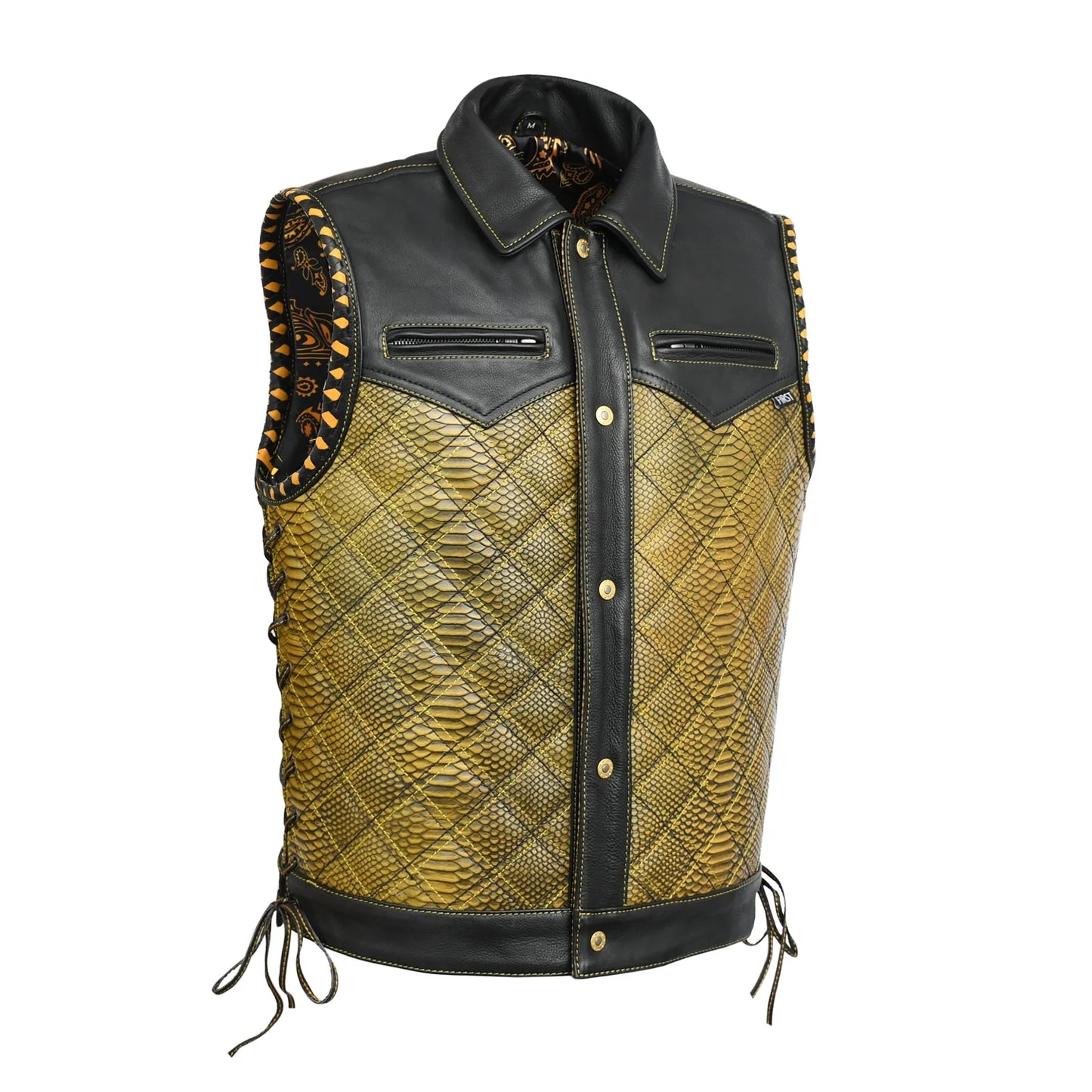 Men’s Motorcycle Leather Vest "Kingsnake"