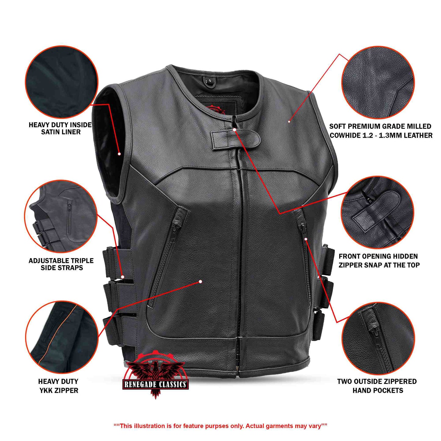 Women's Premium Leather SWAT Team Style Vest
