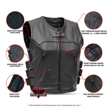 Women's Premium Leather SWAT Team Style Vest