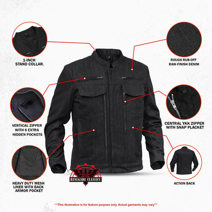 Mens Rough Rub-Off Denim Jacket