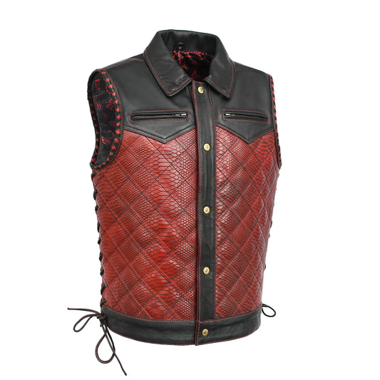 Men’s Motorcycle Leather Vest "Kingsnake"