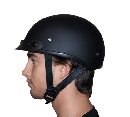 DOT Approved Daytona Motorcycle Half Face Helmet - Skull Cap Graphics for Men & Women, Scooters, ATVs, UTVs & Choppers - W/ USA