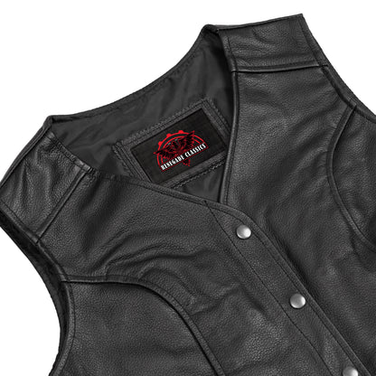 Women's leather motorcycle vest "Clara"