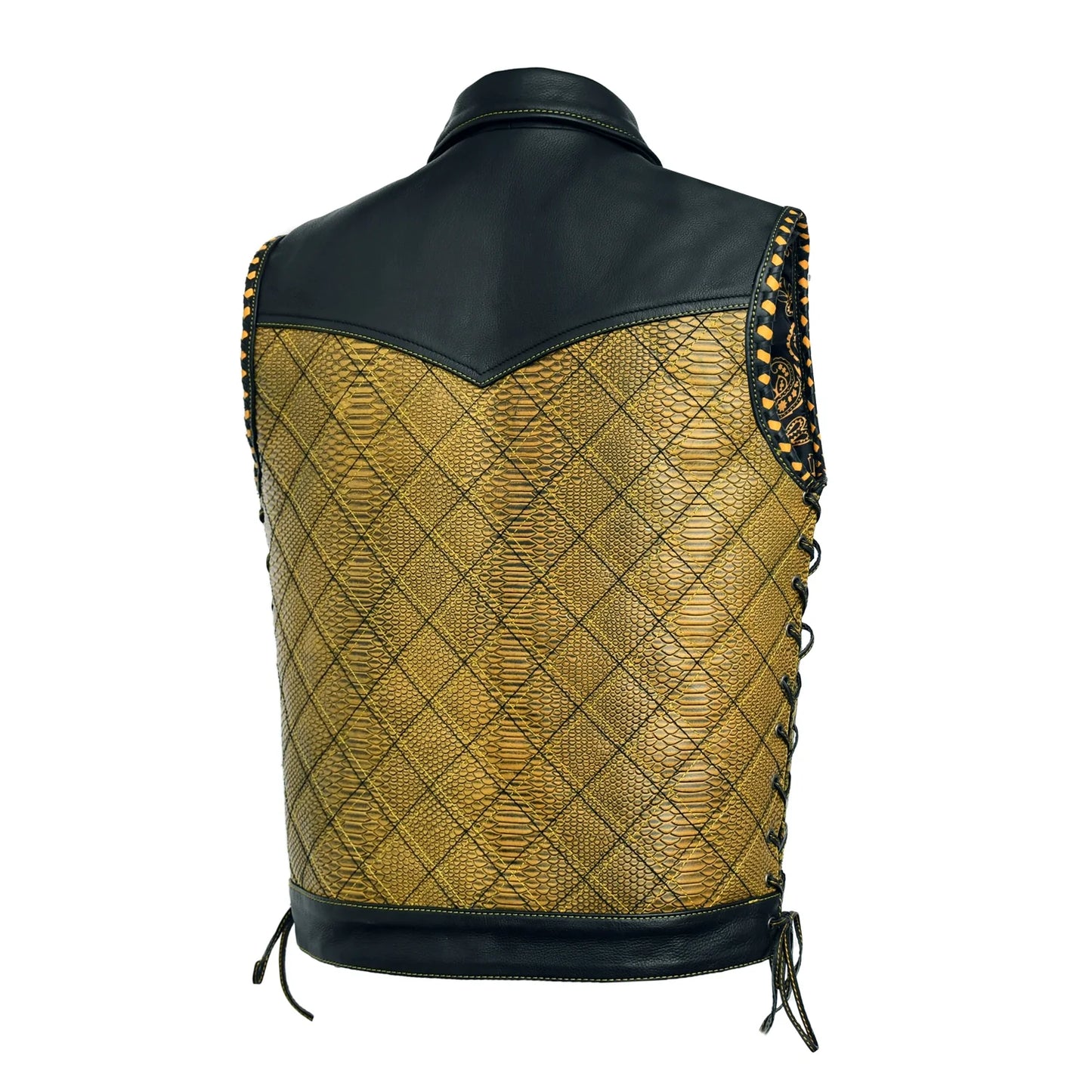Men’s Motorcycle Leather Vest "Kingsnake"