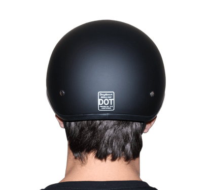 DOT Approved Daytona Skull Cap Half Shell Motorcycle Helmet - Beanie Style for Motorcycles, Cruisers, Scooters, and Mopeds - Dull Black