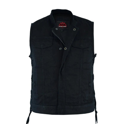 Women's Advanced Black Denim Vest with Side Laces