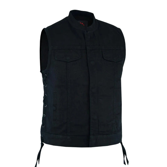 Women's Advanced Black Denim Vest with Side Laces