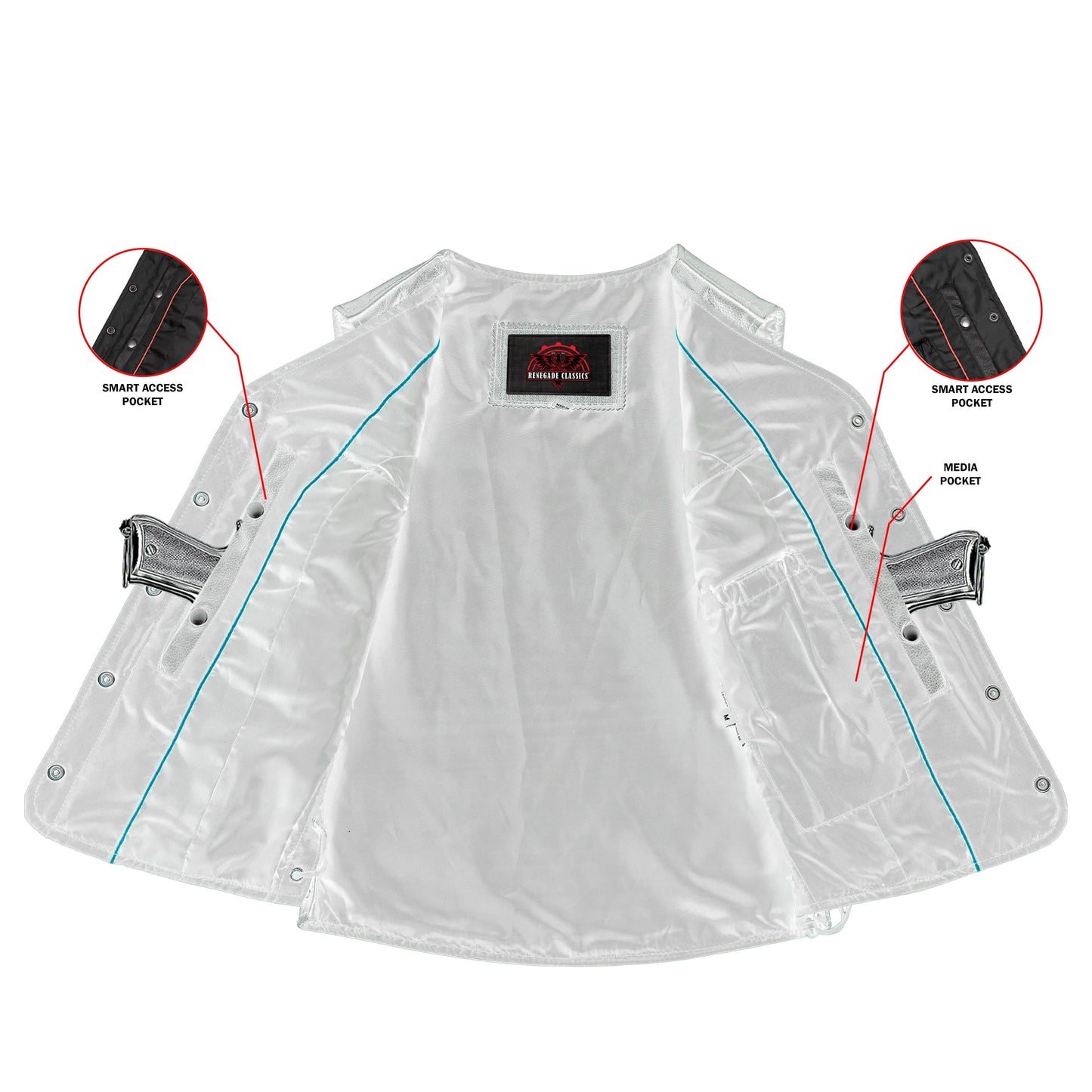 Women's leather motorcycle vest "Clara"