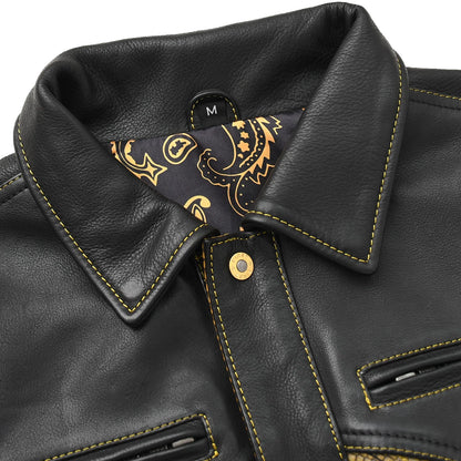 Men’s Motorcycle Leather Vest "Kingsnake"