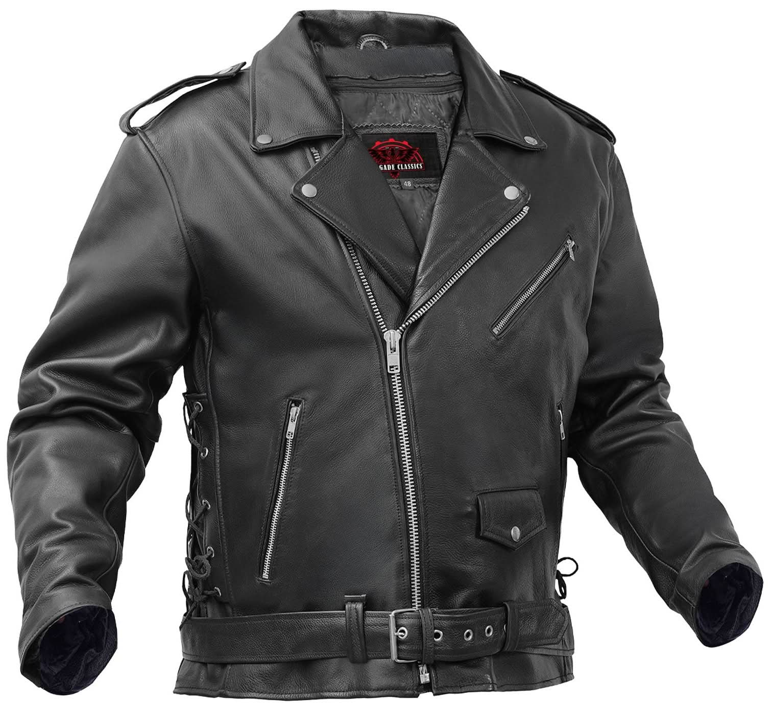 Freedom Rider Black Men's Leather Jacket – Eagle Embossed – Apex Riding ...