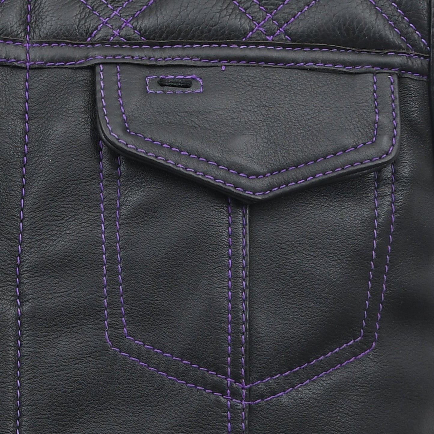 Men's Club Style Leather Motorcycle Vest- "Downside"