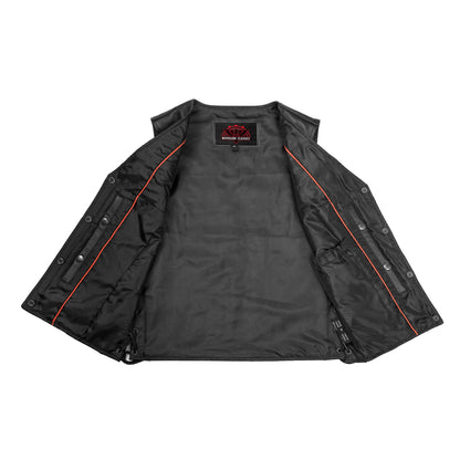Women's Gray Leather Western Style Vest