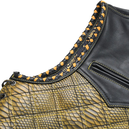 Men’s Motorcycle Leather Vest "Kingsnake"