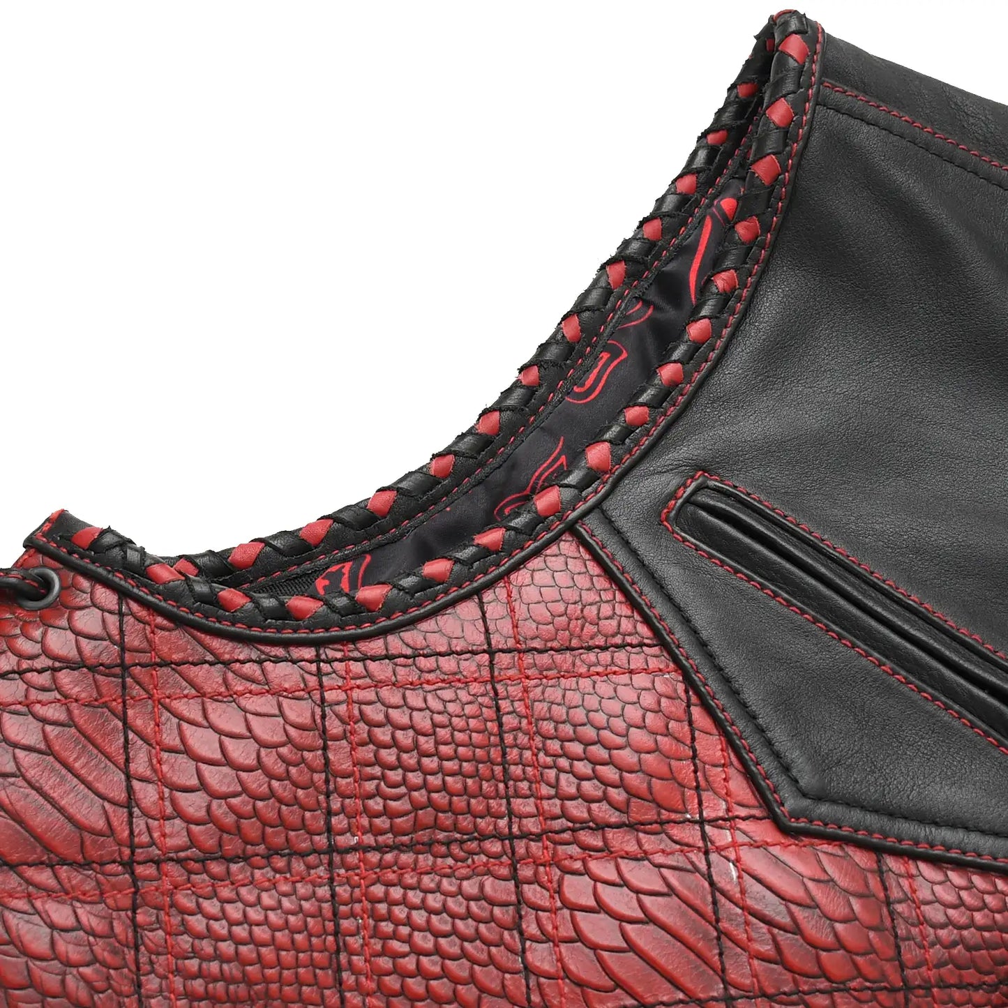 Men’s Motorcycle Leather Vest "Kingsnake"