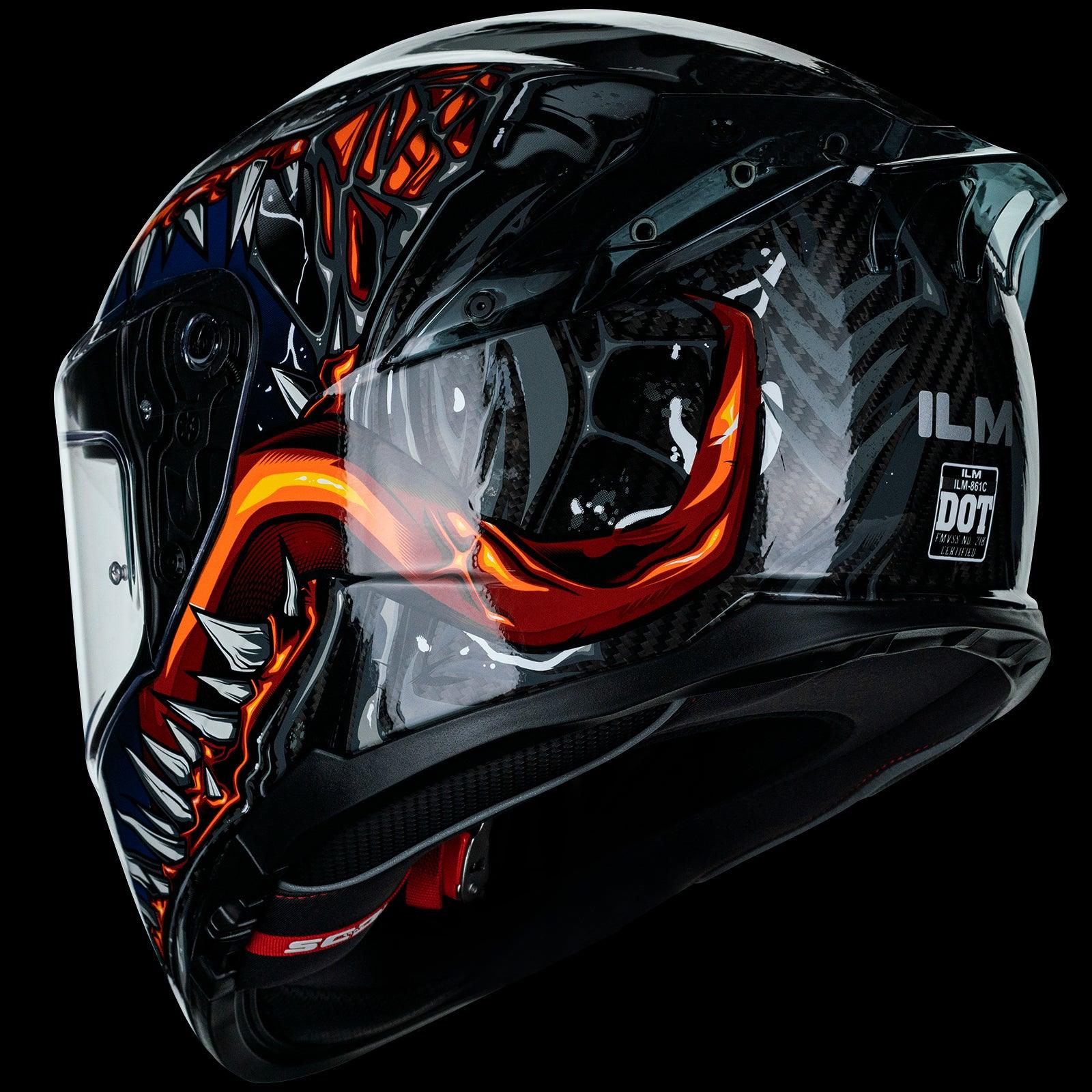 ILM Full Face Motorcycle Carbon Fiber Helmet Model 861C