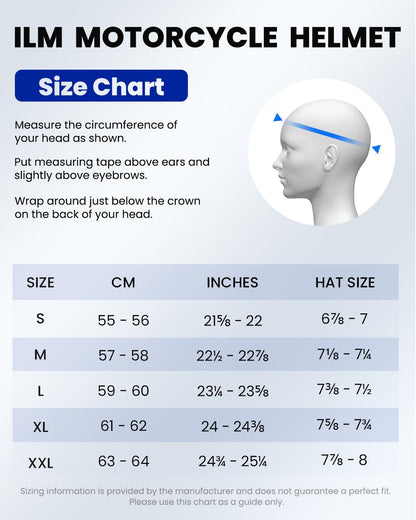 ILM Bluetooth Integrated Modular Flip up Full Face Motorcycle Helmet Model 953